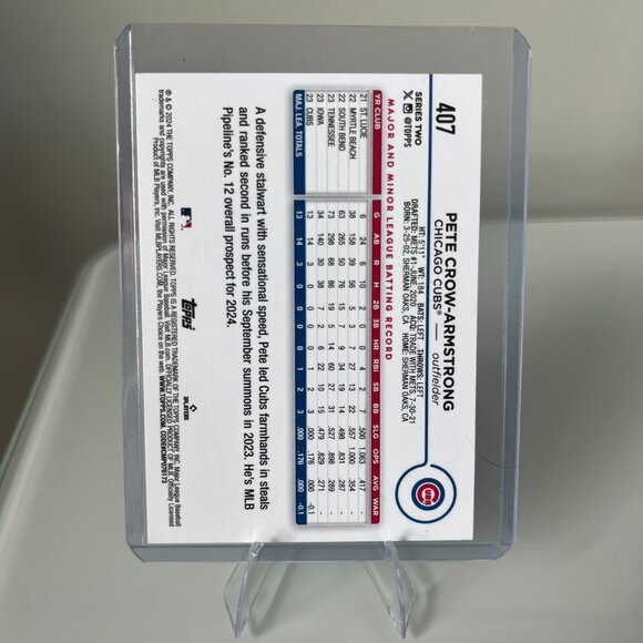 2024 Topps Series 2 - Pete Crow-Armstrong (RC) #407 - Picture 2 of 2